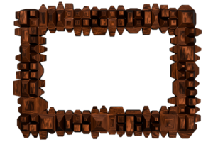 A wooden frame made of blocks rectangular form png
