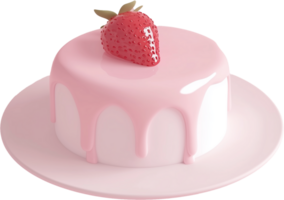 Cake with strawberry on top png