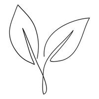 Leaves hand - drawn line art one continuous. illustration vector