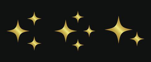 Gold stars shape element collection . illustration vector