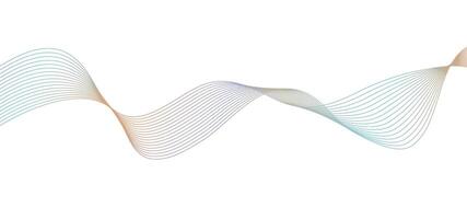 Undulate gradient multicolor lines with blend effect. Twisted Ribbon background, frequency soundwave curve , Technology geometric data science illustration. Isolated wave swirl on white background. vector
