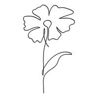 Single line art flower illustration.One continuous line art. illustration vector