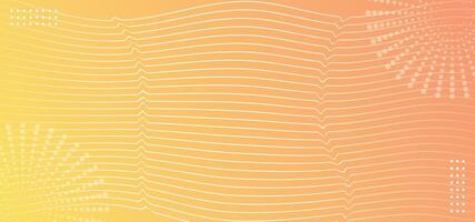 Abstract background with waves for banner on gradient yellow and orange background. background with lines. illustration vector