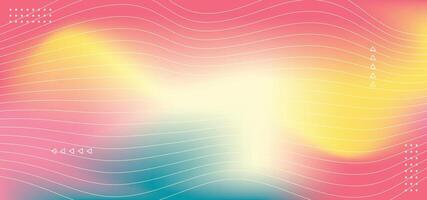 Light Multicolor blue,pink ,white and yellow color with wavy lines. Abstract illustration background with curved lines and gradient. vector