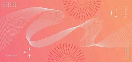 Abstract background with waves for banner on gradient red background. background with wavy lines gradient red. vector