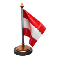 3D Render of Austrian Flag on a Stand for Patriotic Displays png