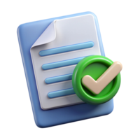 3D Render of a Document Checklist Icon Perfect for App Interfaces and Web Design png