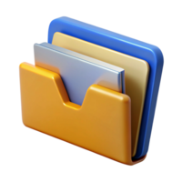 3D Render of a Stack of Documents in a Folder Perfect for Software, Website, and App Interfaces png