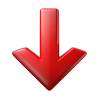 3D Red Arrow Download Icon Perfect for Websites and Applications png