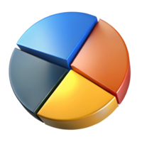 3D Colorful Pie Chart Data Visualization Business Analytics png