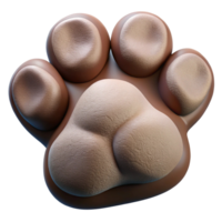 High Resolution 3D Render of a Realistic Brown Dog Paw Print, Ideal for Pet Related Designs, Websites, and Branding Projects png