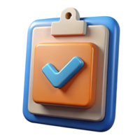 3D Checklist Icon A Complete Guide to Task Management and Project Completion png