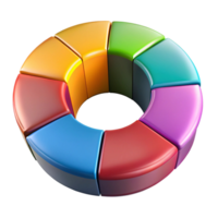 Colorful 3D Donut Chart Data Visualization, Eight Segments, Business Analytics png