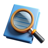 Magnifying Glass Exploring Data Insights A 3D Icon for Data Analysis, Research, and Discovery Applications png