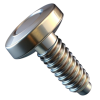 High Resolution 3D Render of a Shiny Metal Screw, Ideal for Industrial, Mechanical, and Engineering Designs, Suitable for Websites, Brochures, and Technical Manuals. png