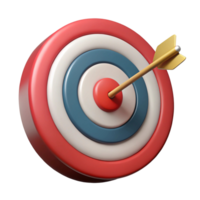 Achieving Success A 3D Render of a Bullseye Target with Arrow in the Center for Business and Marketing Concepts png