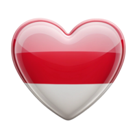 Heart Shaped Indonesian Flag Perfect for Independence Day Celebrations and Patriotic Designs png