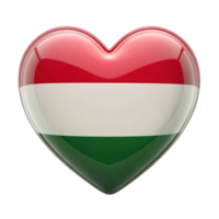 Stunning 3D Heart Shaped Hungarian Flag for National Day Celebrations and Patriotic Designs png