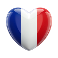Patriotic Heart A 3D Render of the French Flag in Heart Shape for Independence Day Celebrations and French Themed Designs png