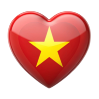 Flag of Vietnam in Heart Shape with Country Map png
