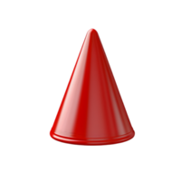 Red Cone Shape, 3D Render, Geometric Form png