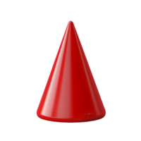 Red Cone Shape 3D Render Geometric Abstract png