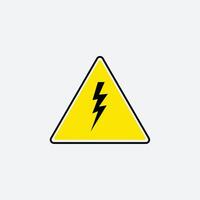 sign of high voltage. The electric discharge symbol, Warning yellow triangular sign vector