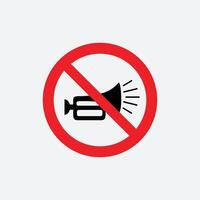 No horn sign indicating prohibition no loud speaker in this area vector