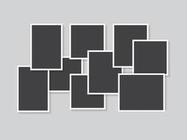 Collage photo frame composition with flat design vector