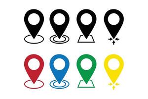 location symbol. Map marker icons in a variety of colors vector