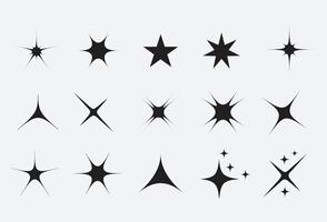 sparkle star icon set. simple star burst symbol vector