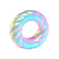 Abstract 3D Render Iridescent Twisted Torus png