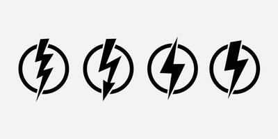 Thunderbolt of electricity and power symbol on white background vector