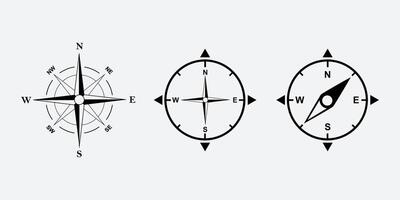 simple compass illustration with clear lines vector