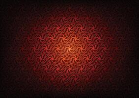 Dark technology swirl orange lights line pattern background vector