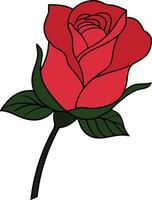 Red rose art illustration on a white background vector