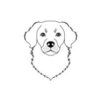 Retriever dog icon in linear flat style on white background. vector