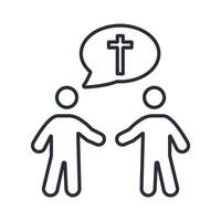 christian icon. .Editable stroke.linear style sign for use web design,logo.Symbol illustration. vector