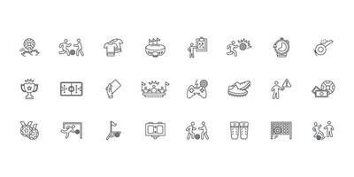Football and soccer icon set..Editable stroke.linear style sign for use web design,logo.Symbol illustration. vector