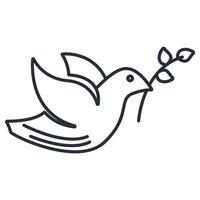 dove icon. .Editable stroke.linear style sign for use web design,logo.Symbol illustration. vector