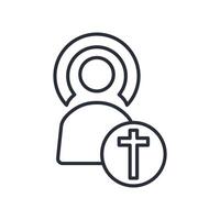saint icon. .Editable stroke.linear style sign for use web design,logo.Symbol illustration. vector