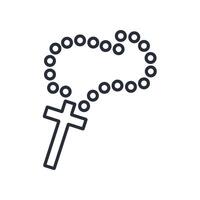 Rosary icon. .Editable stroke.linear style sign for use web design,logo.Symbol illustration. vector