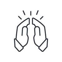 pray icon. .Editable stroke.linear style sign for use web design,logo.Symbol illustration. vector