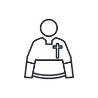 priest icon. .Editable stroke.linear style sign for use web design,logo.Symbol illustration. vector