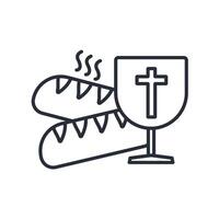 Eucharist icon. .Editable stroke.linear style sign for use web design,logo.Symbol illustration. vector