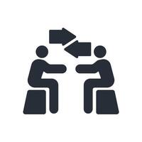 Negotiation icon. .Editable stroke.linear style sign for use web design,logo.Symbol illustration. vector
