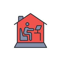 Remote Work icon. .Editable stroke.linear style sign for use web design,logo.Symbol illustration. vector