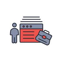 job icon. .Editable stroke.linear style sign for use web design,logo.Symbol illustration. vector