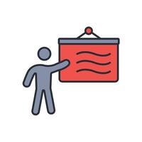 Presentation icon. .Editable stroke.linear style sign for use web design,logo.Symbol illustration. vector