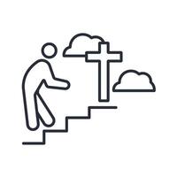 Heaven icon. .Editable stroke.linear style sign for use web design,logo.Symbol illustration. vector